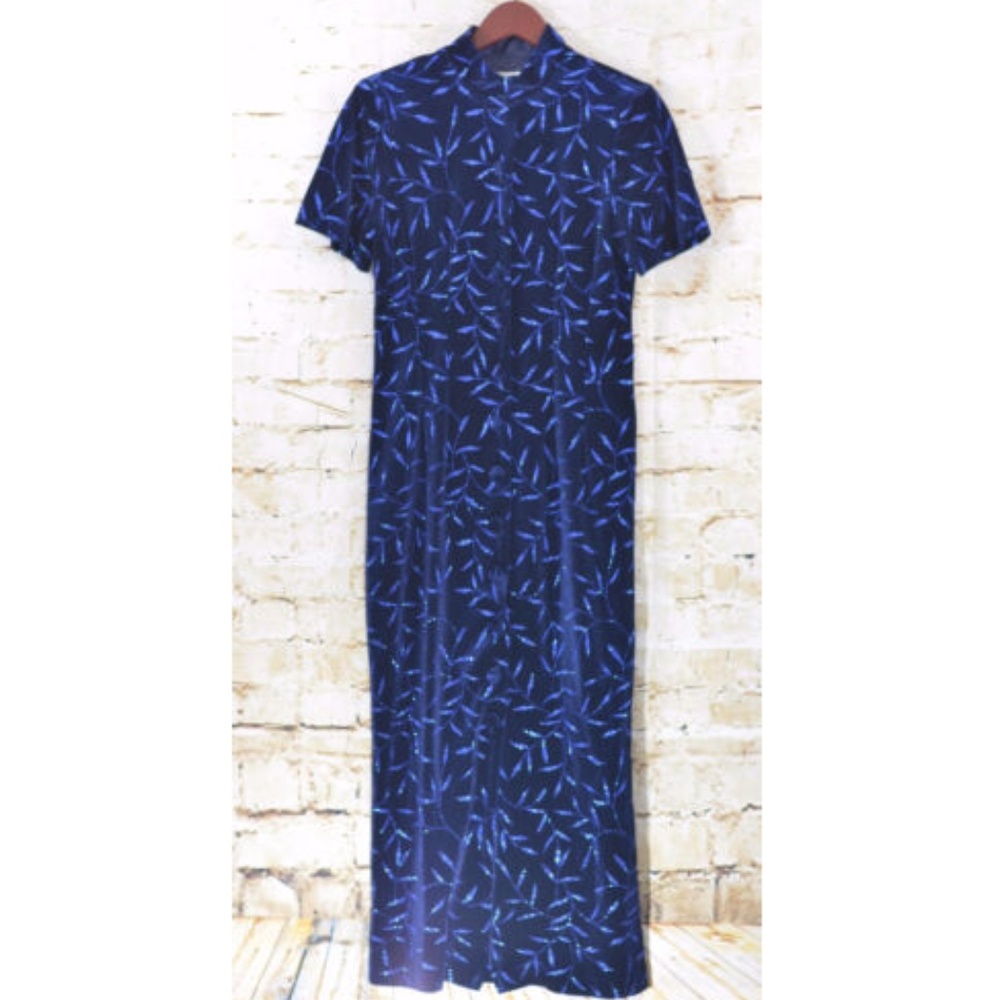 Vintage Velvet Button Down Metallic Dress